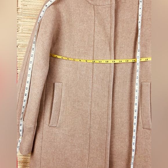 J.Crew Stadium Cocoon Nello Gori Iconic Wool Blend Peacoat Sand/Heather Oat Sz 6 - Picture 15 of 16